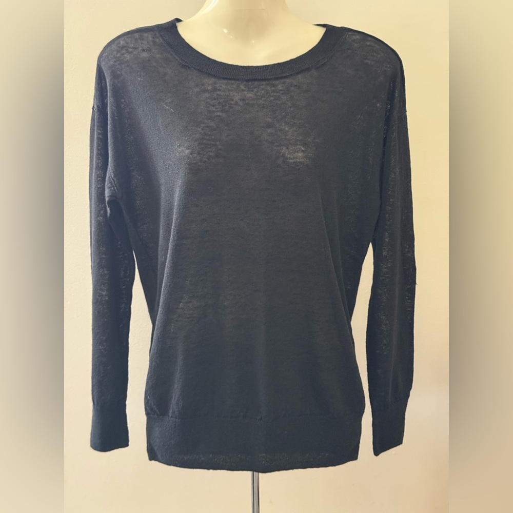 Wilfred Black Crew Neck Sweater Lightweight Knit